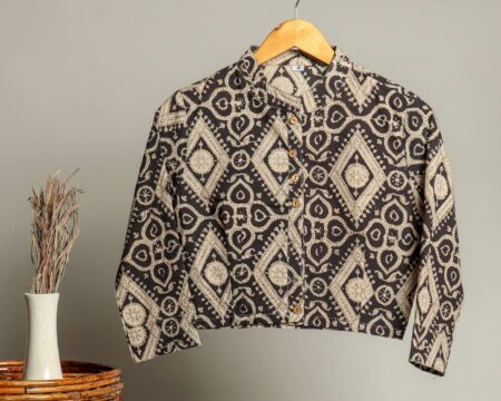 Handmade Block Print Cotton for Women ? Ethnic Floral Printed Top with Long Sleeves